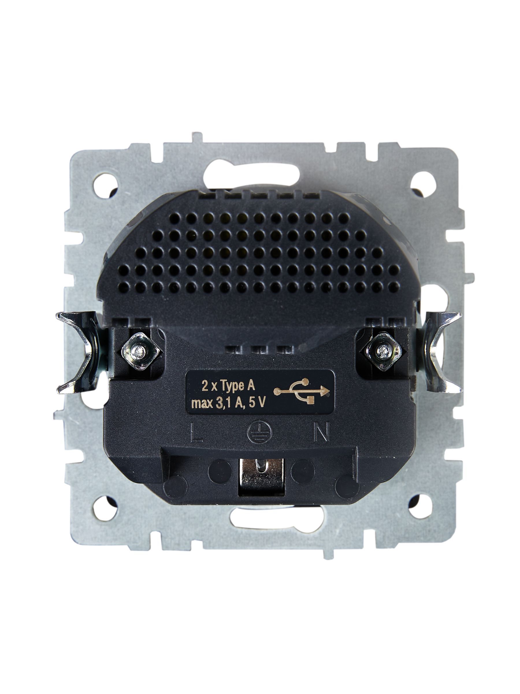 BRITE Розетка 1-местная с заземлением с защитными шторками 16А с USB A+A 5В 3,1А РЮш10-2-БрЖ жемчуг IEK - Фото 4