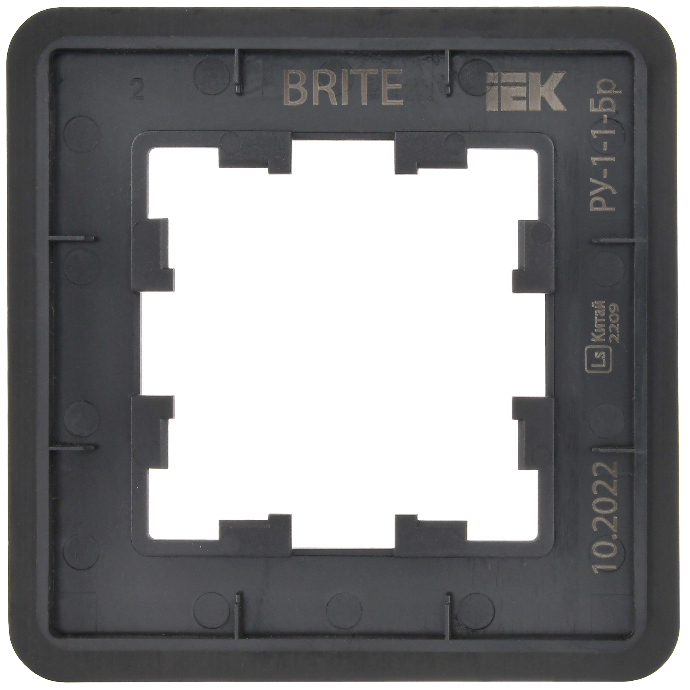 BRITE Рамка 1-местная РУ-1-1-Бр металл черный RE IEK - Фото 5