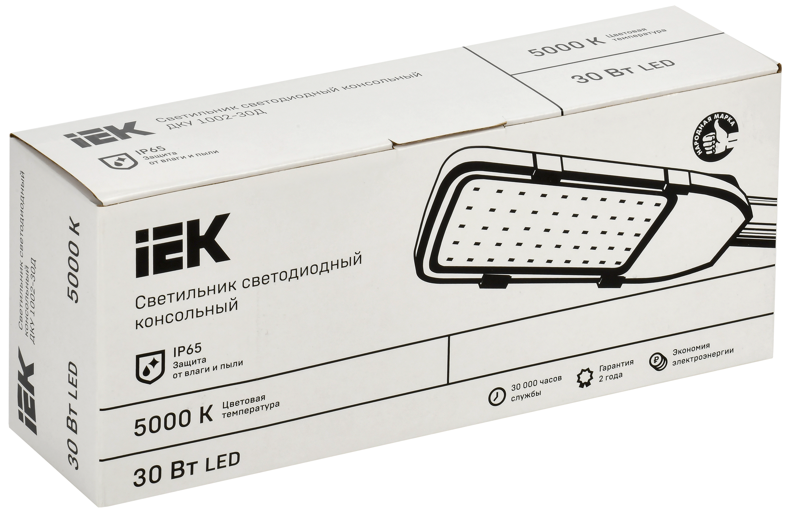 Светильник светодиодный консольный ДКУ 1002-30Д 5000К IP65 серый IEK - Фото 2