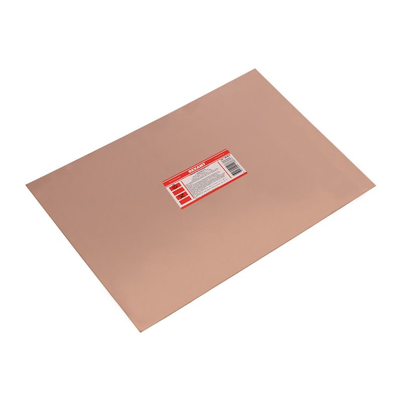 Стеклотекстолит 2-сторонний 250x350x1.5 мм 35/35 (35 мкм) REXANT - Фото 3