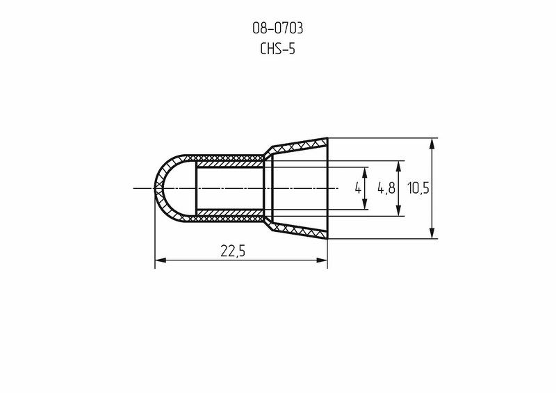 Концевая изолированная заглушка КИЗ-5, ø 4,0 мм (2,5-5,5 мм²) REXANT