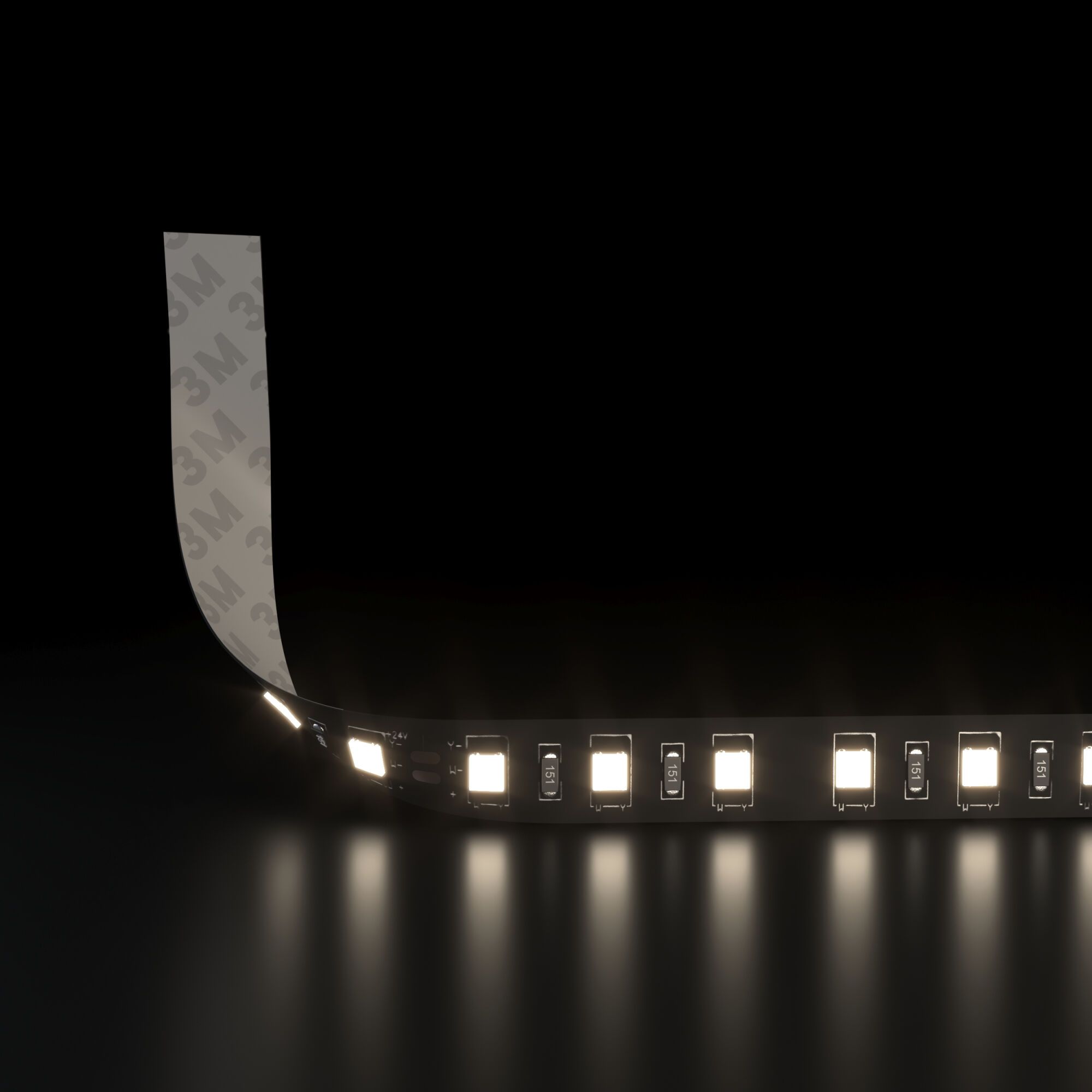 Лента светодиодная 120Led 9,6W IP20 4200K дневной белый (2835 24V 120Led 9,6W IP20 Black) 2835 24V 1 - Фото 2