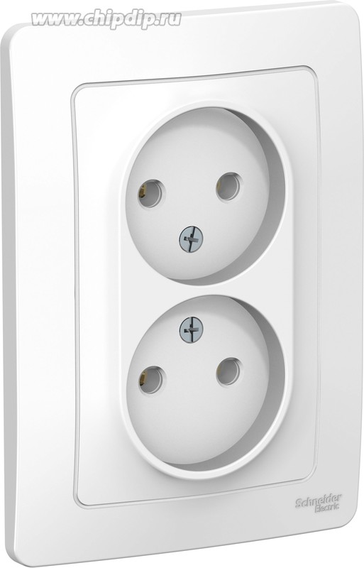 Розетка 2-м СП Blanca 16А IP20 250В без заземл. без защ. шторок бел. SE BLNRS000021 - Фото 3