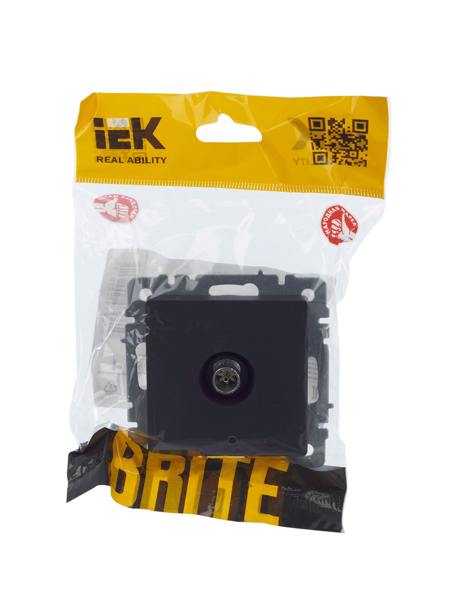 BRITE Розетка TV оконечная РТВ11-0-БрГ графит IEK - Фото 2