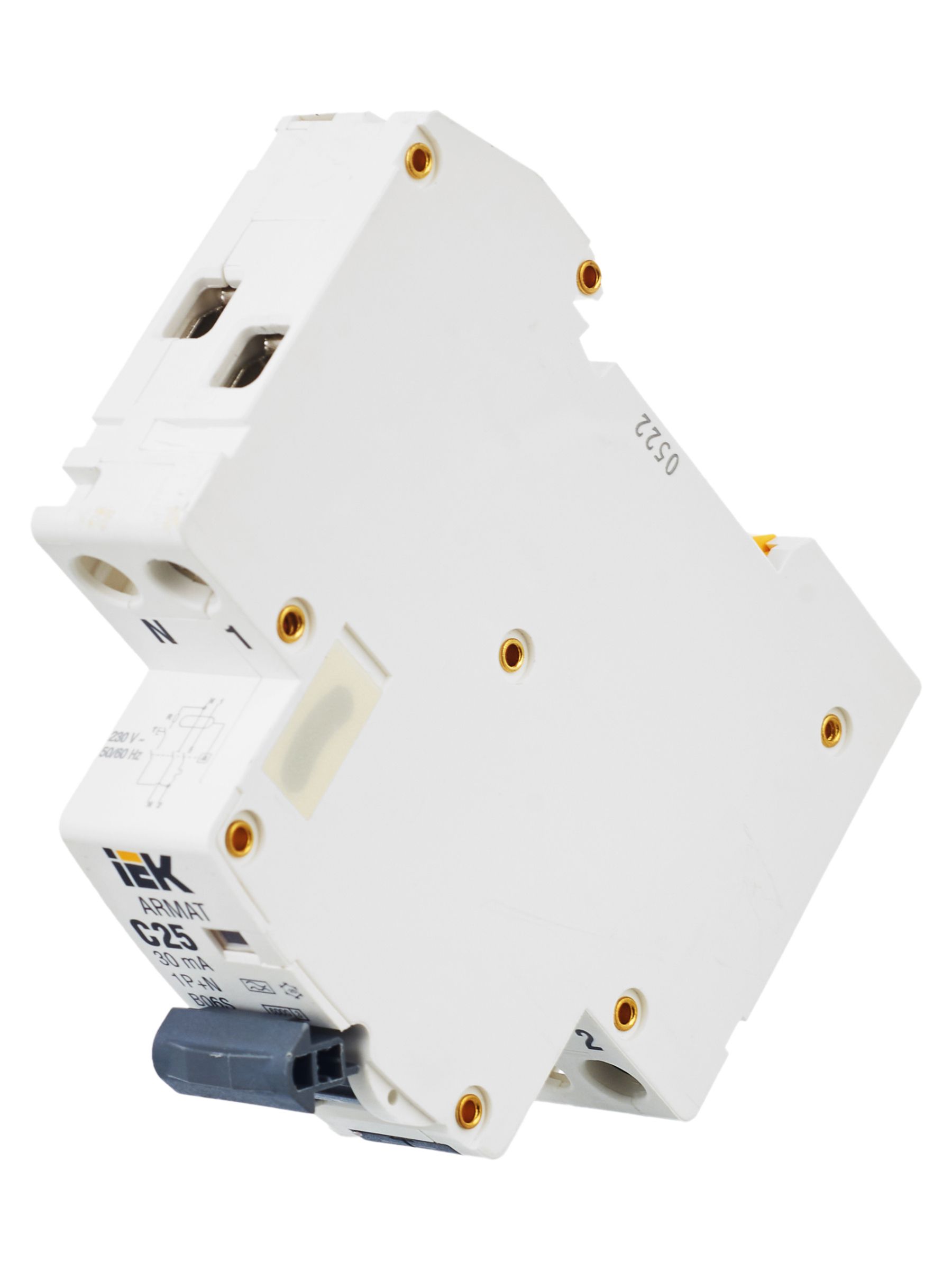 ARMAT Автоматический выключатель дифференциального тока B06S 1P+NP C25 30мА тип A (18мм) IEK - Фото 2