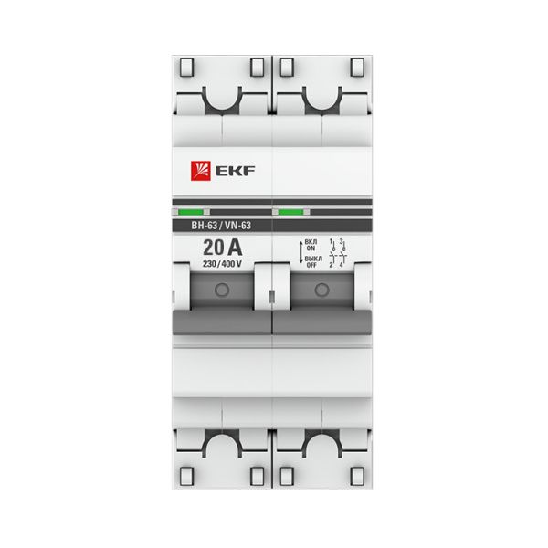 Выкл. нагрузки 2P 20А ВН-63 EKF
