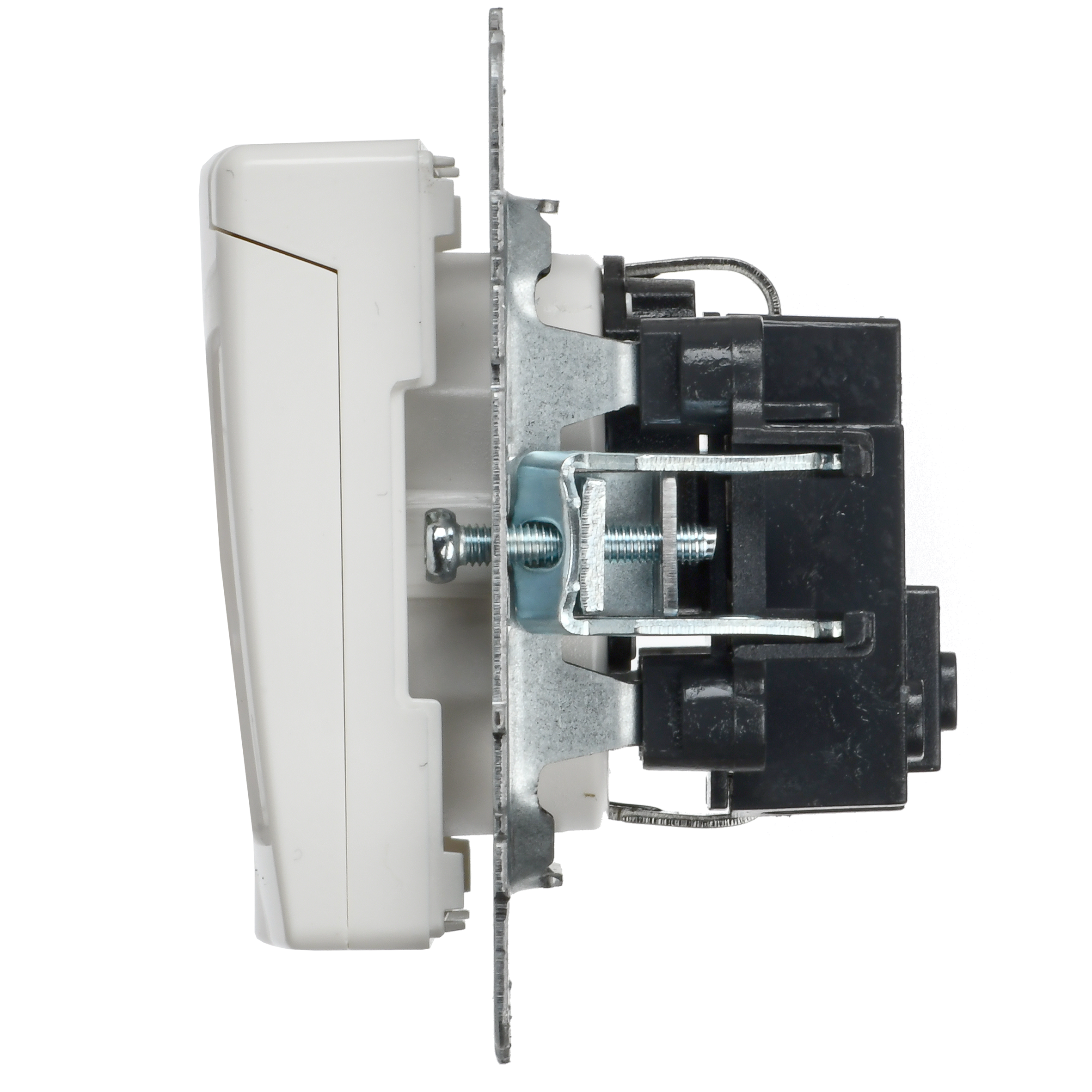 BRITE Розетка 1-местная с заземлением с защитными шторками и крышкой 16А IP20 РСбш10-3-БрБ белый IEK - Фото 4
