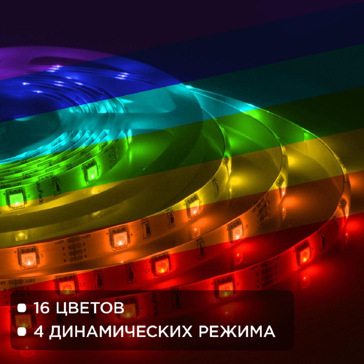 Комплект светодиодной ленты smd5050 30д/м 12В IP65 5м RGB Apeyron