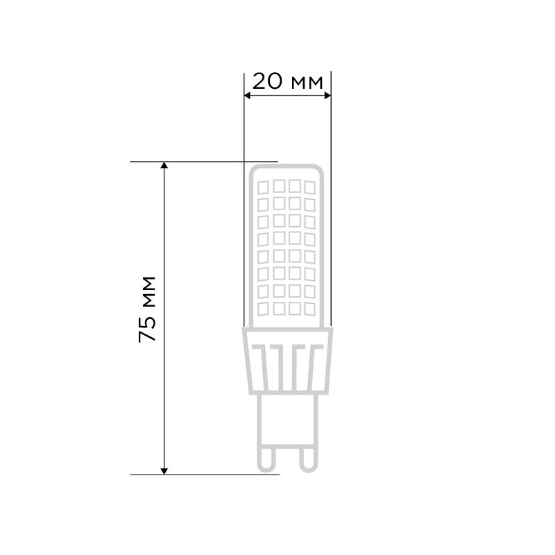 Лампа светодиодная капсульного типа JD-CORN G9 230В 7Вт 2700K теплый свет (поликарбонат) REXANT - Фото 2