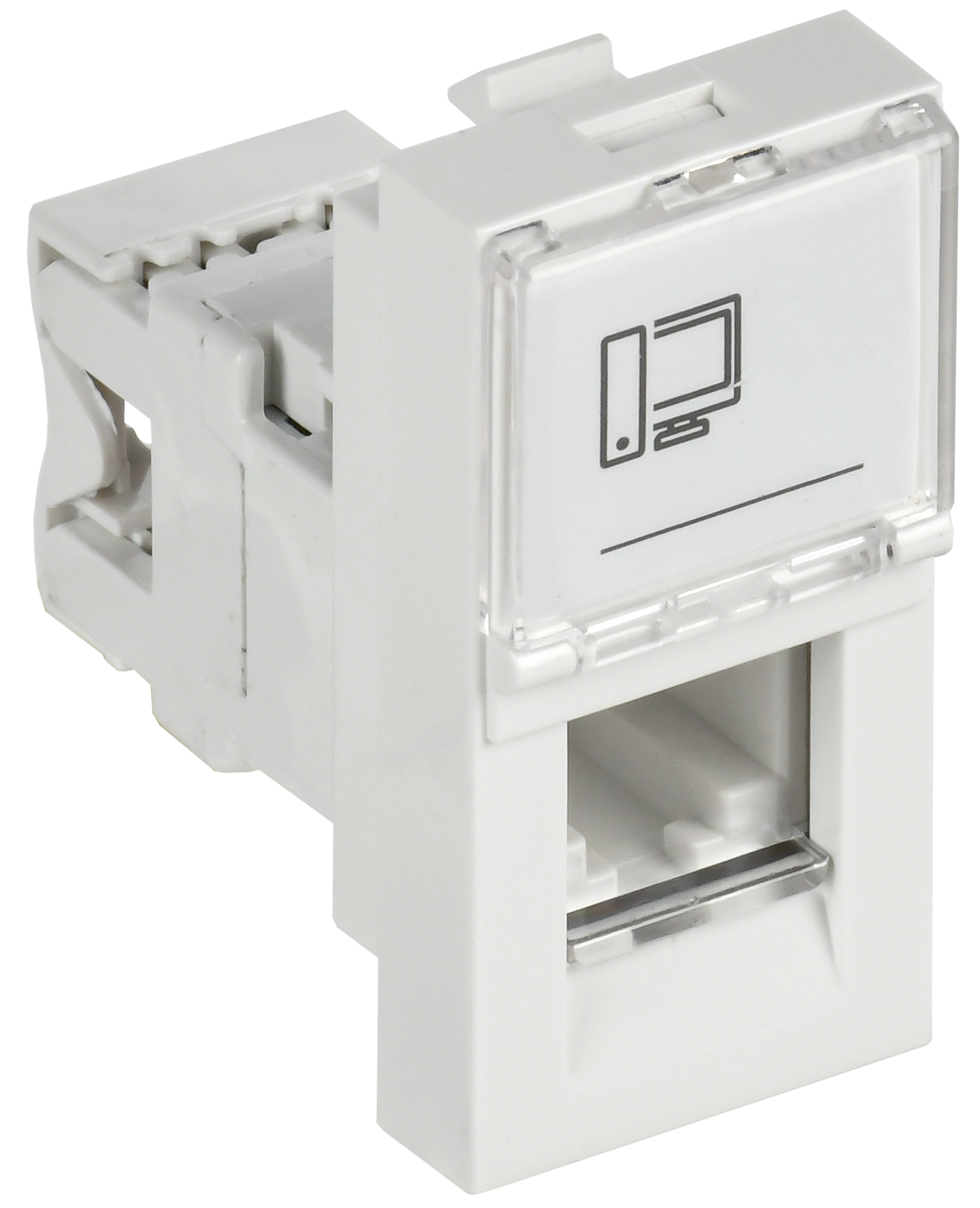 Розетка компьютерная РКИ-10-00-П RJ-45 UTP кат.5e (на 1 модуль) ПРАЙМЕР белая IEK