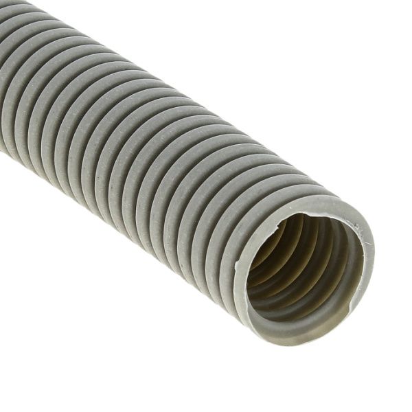 Труба гофр. ПВХ с протяжкой d25 мм (50 м) серая EKF-Plast - Фото 2