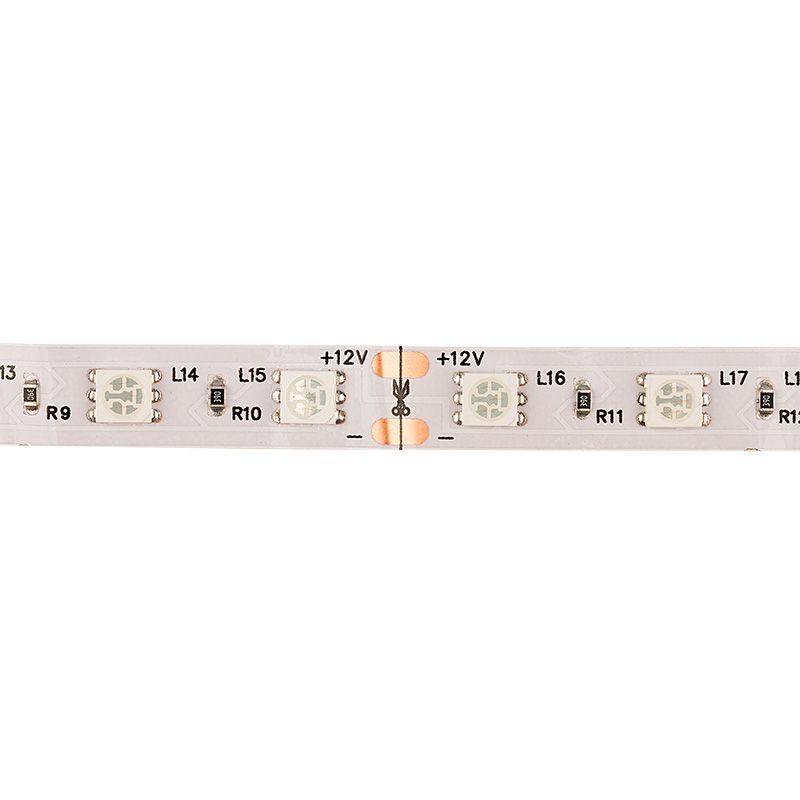 Лента светодиодная 12В, SMD5050, 14,4Вт/м, 60 LED/м, зеленый, 10мм, 5м, IP20 LAMPER - Фото 2