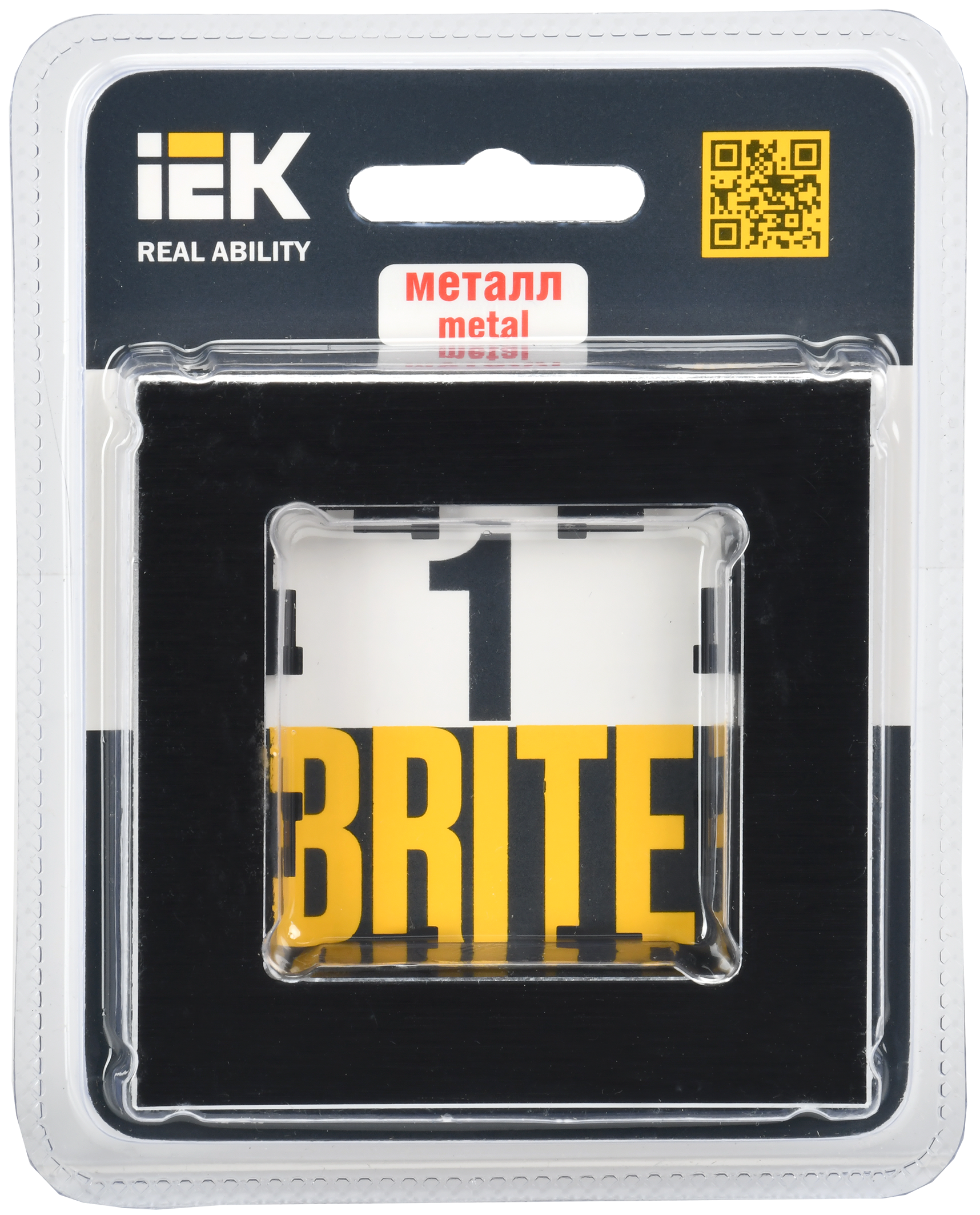 BRITE Рамка 1 -местная РУ-1-1-БрЧ металл черный IEK - Фото 2