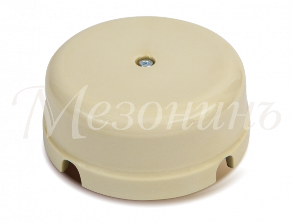 Коробка распределительная фарфоровая D80мм, h43мм, IP20, цвет - слоновая кость, ТМ "МЕЗОНИНЪ" GE7023