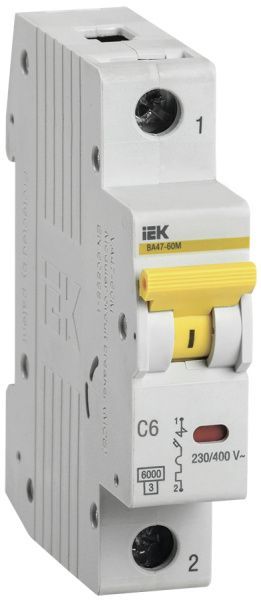 Выключатель автоматический ВА47-60 1Р 6А 6кА С IEK