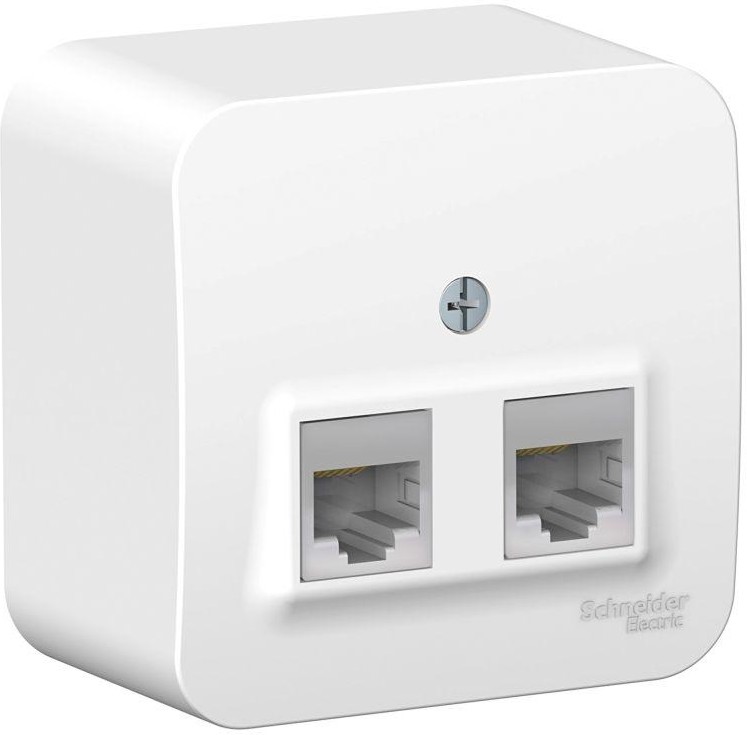 Розетка компьютерная 2-м ОП Blanca RJ45 кат.5E с изолир. пластиной бел. SE BLNIA045451 - Фото 2