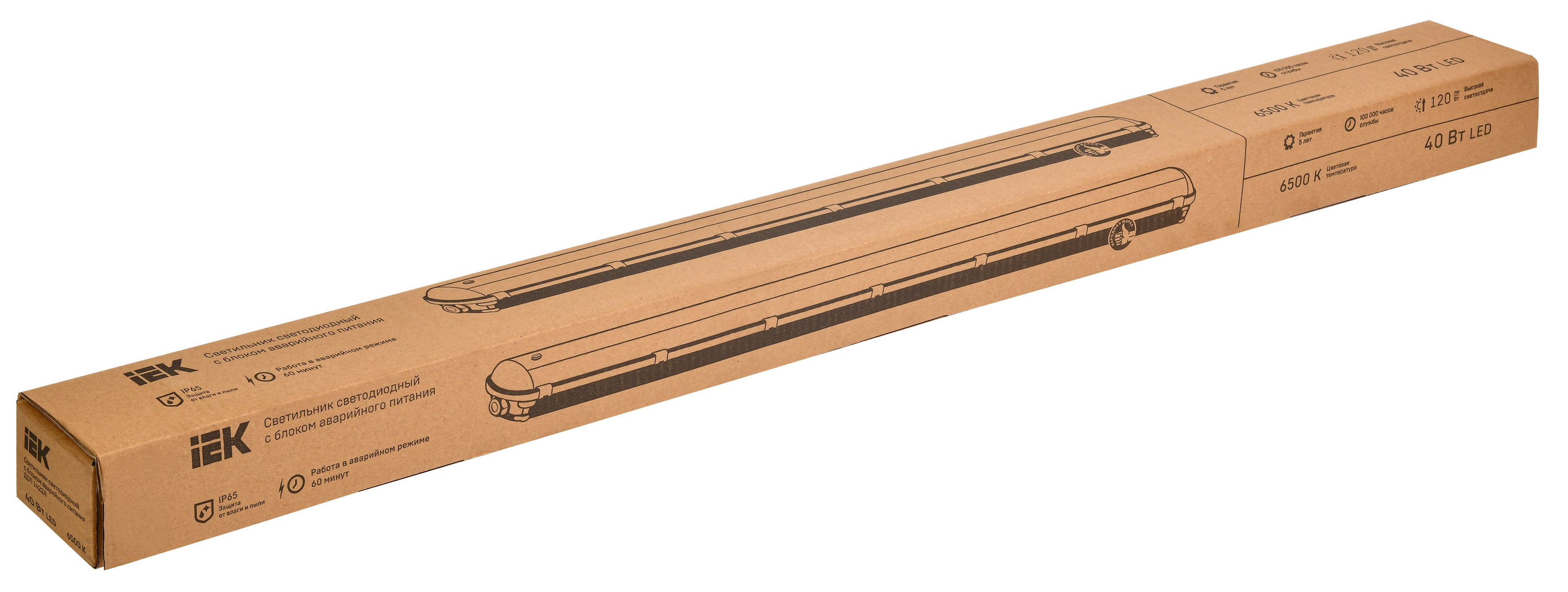 LIGHTING PRO Светильник светодиодный ДСП 1422А 40Вт 1ч 6500К IP65 1200мм с БАП IEK - Фото 2