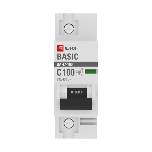 Авт. выкл. 1P 100А (C) 10kA ВА 47-100 EKF Basic