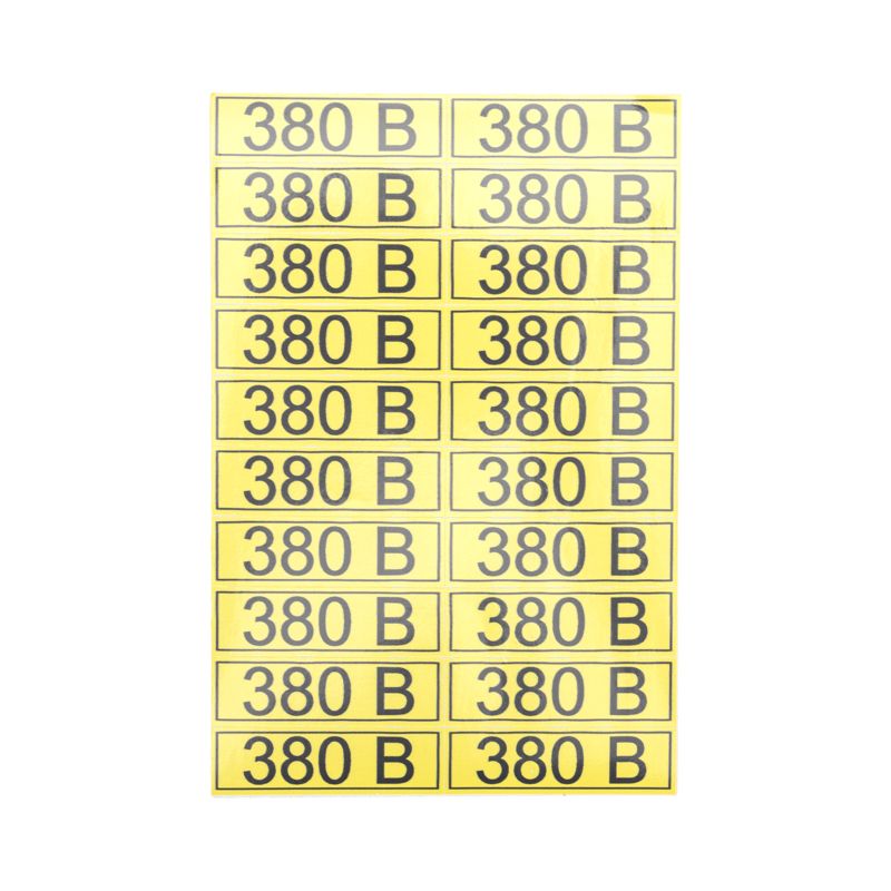 Наклейка знак электробезопасности «380 В» 15х50мм (20 шт. на листе) REXANT - Фото 2