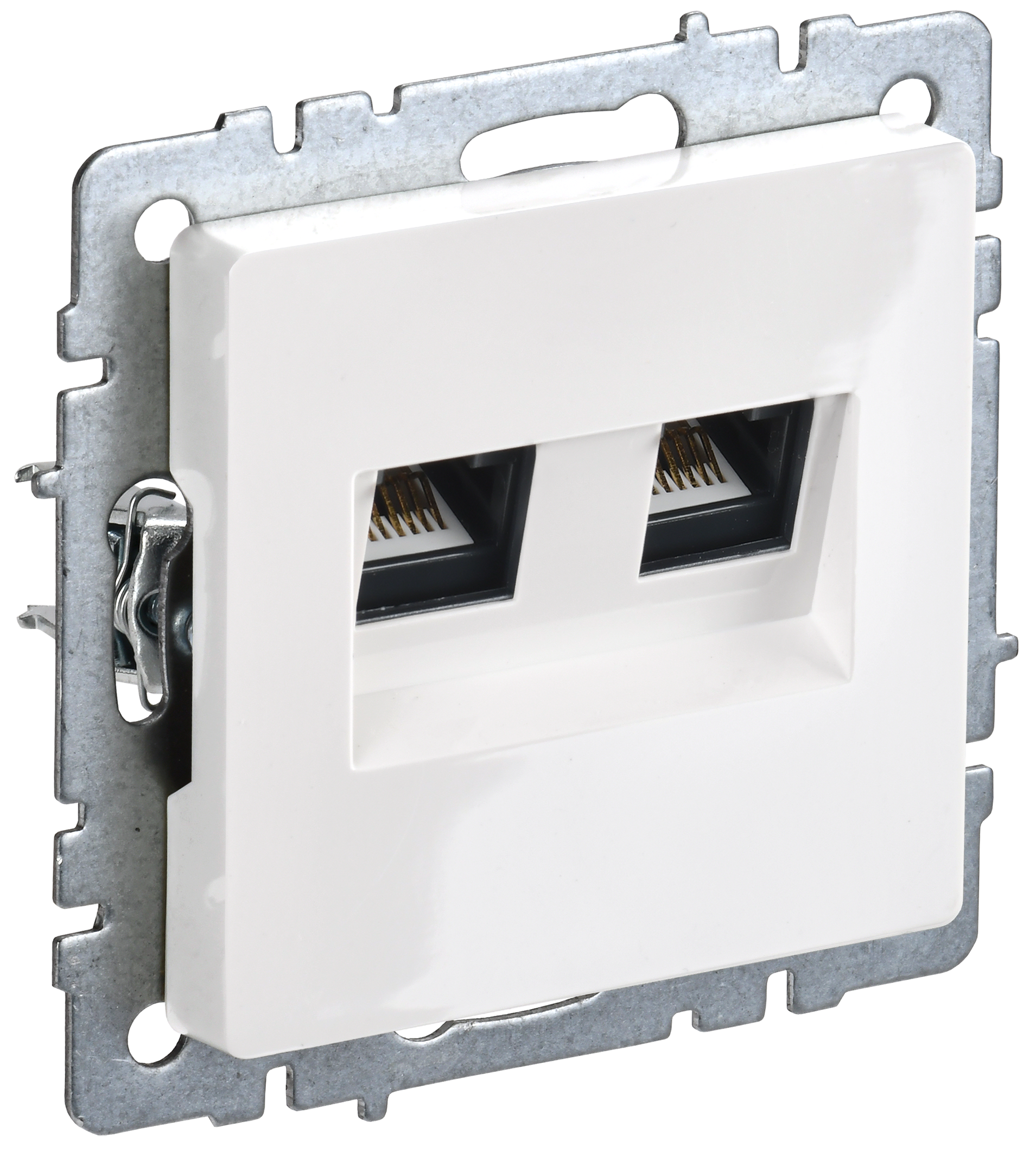 BRITE Розетка компьютерная двойная кат.5E RJ45 РК10-2-БрБ белый IEK