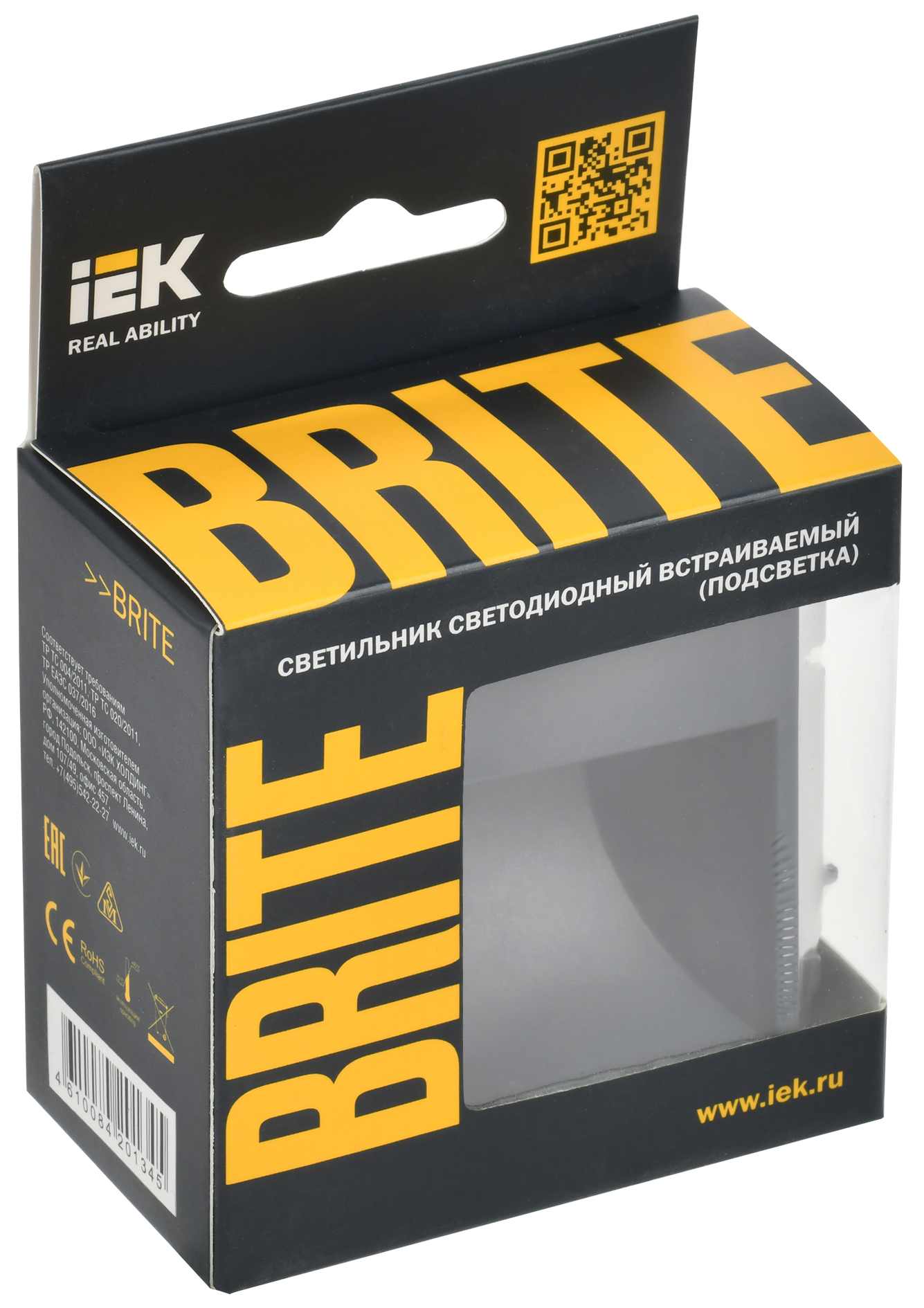 BRITE Подсветка светодиодная встраиваемая ПЛ20-БрГ графит IEK - Фото 2