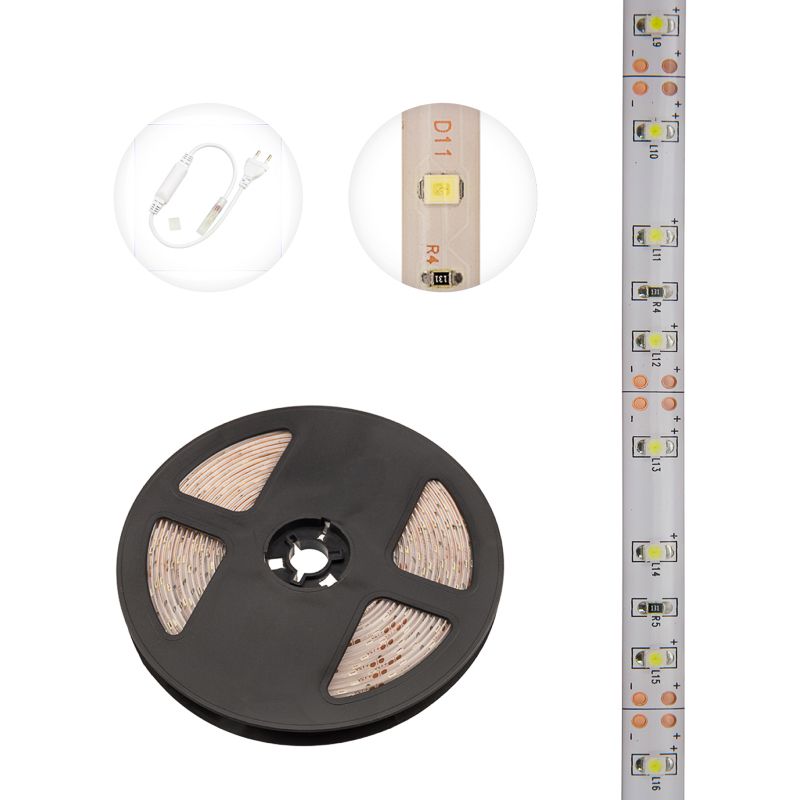 Лента светодиодная 12В, SMD2835, 4,8Вт/м, 60 LED/м, 6500К, 8мм, 5м, IP65 LAMPER - Фото 3