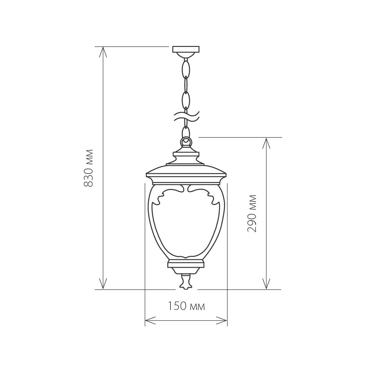 Светильник уличный подвесной IP44 Andromeda H черное золото GLYF-8024H Elektrostandard - Фото 3