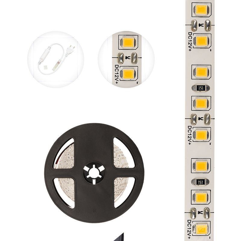 Лента светодиодная 12В, SMD2835, 9,6Вт/м, 120 LED/м, 3000K, 8мм, 5м, IP20 LAMPER - Фото 3