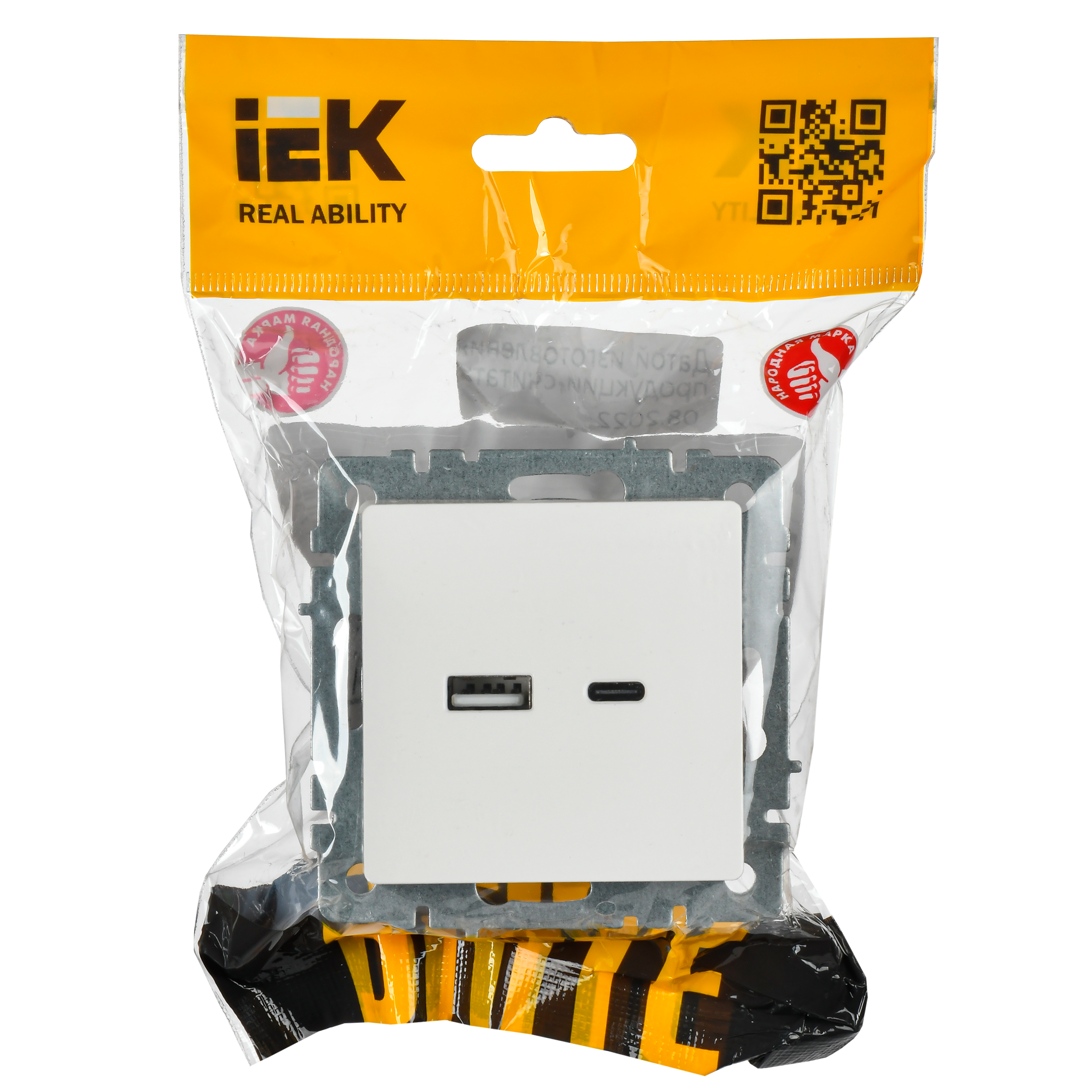 BRITE Розетка USB A+C 18Вт РЮ11-1-БрБ белый IEK - Фото 7