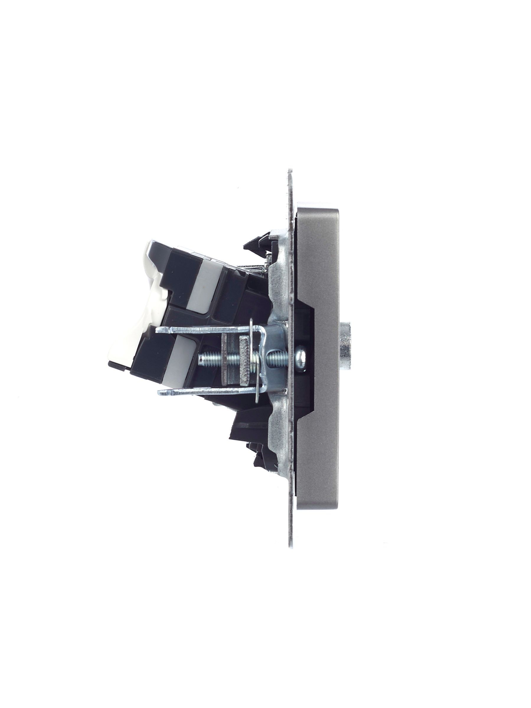 BRITE Розетка двойная TV+RJ45 кат.5E РТВ/РК12-БрС сталь IEK - Фото 4