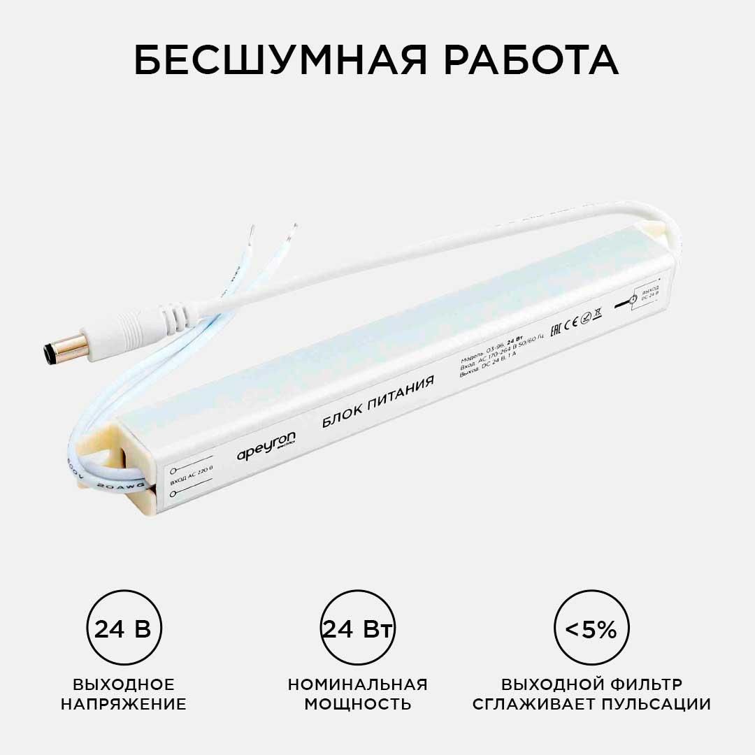Блок питания 24В, (СТ), 24Вт, импульсный, IP20, 170-264В, 1А - Фото 8
