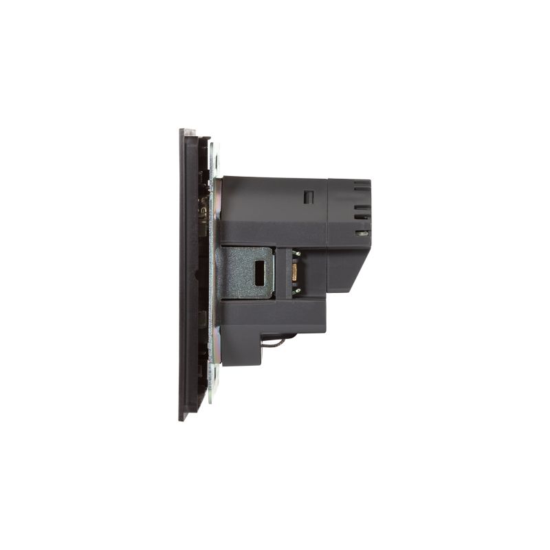 Розетка STRONG 1-ая с/з с/у з/ш 16А с USB A+C быстрой зарядки 5В/3А антрацит KRANZ - Фото 2