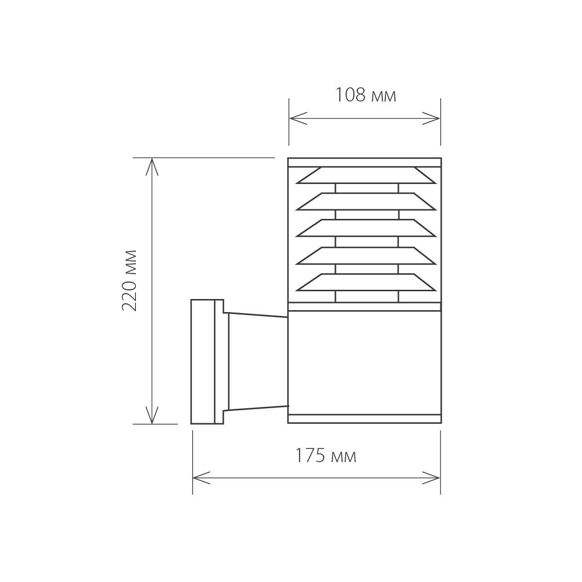 Светильник уличный настенный 1408 TECHNO черный Elektrostandard - Фото 5
