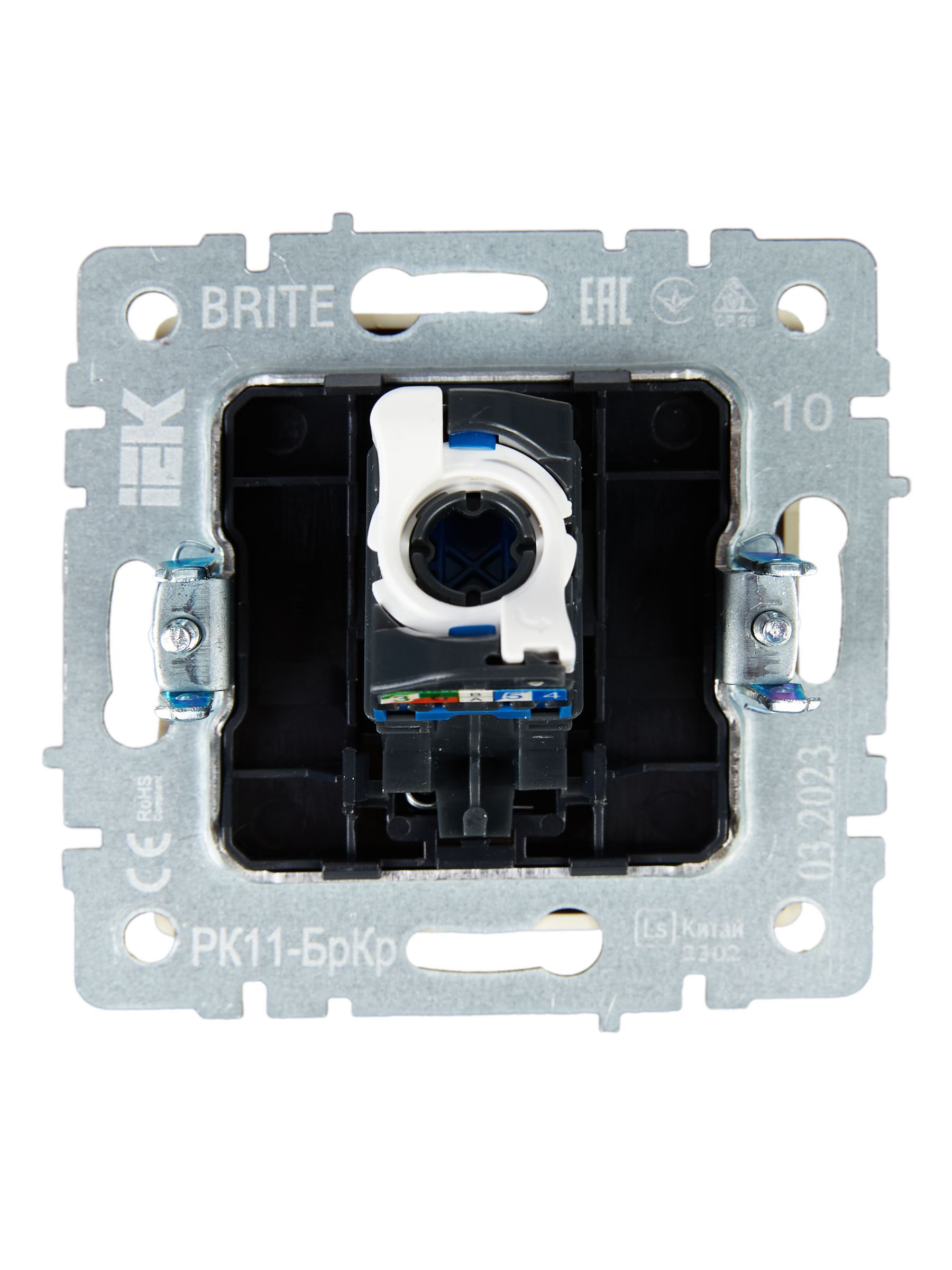 BRITE Розетка компьютерная RJ45 кат.6 РК11-БрКр бежевый IEK - Фото 4