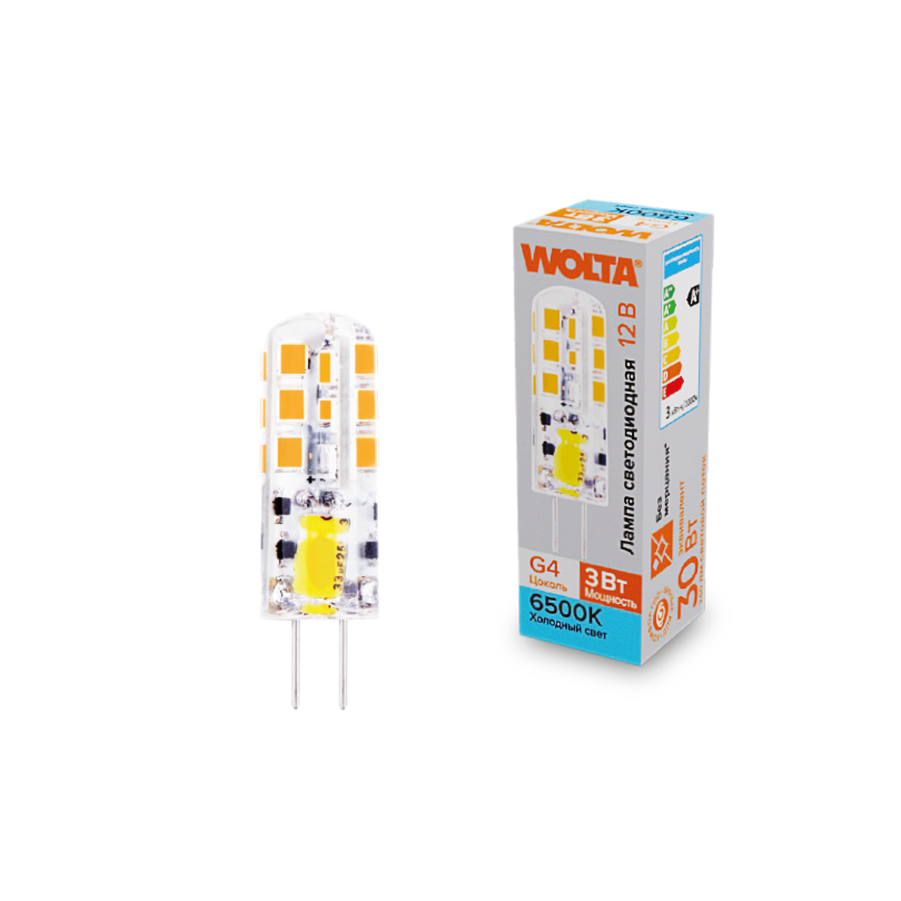 Светодиодная лампа WOLTA WSTD-JC-12V3W6KG4-S 3Вт 6500K G4