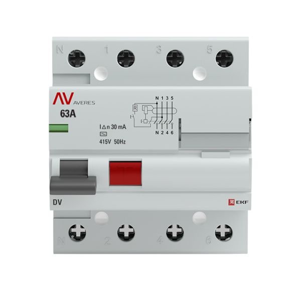 DV 4P 63А/ 30мА (AC) EKF AVERES