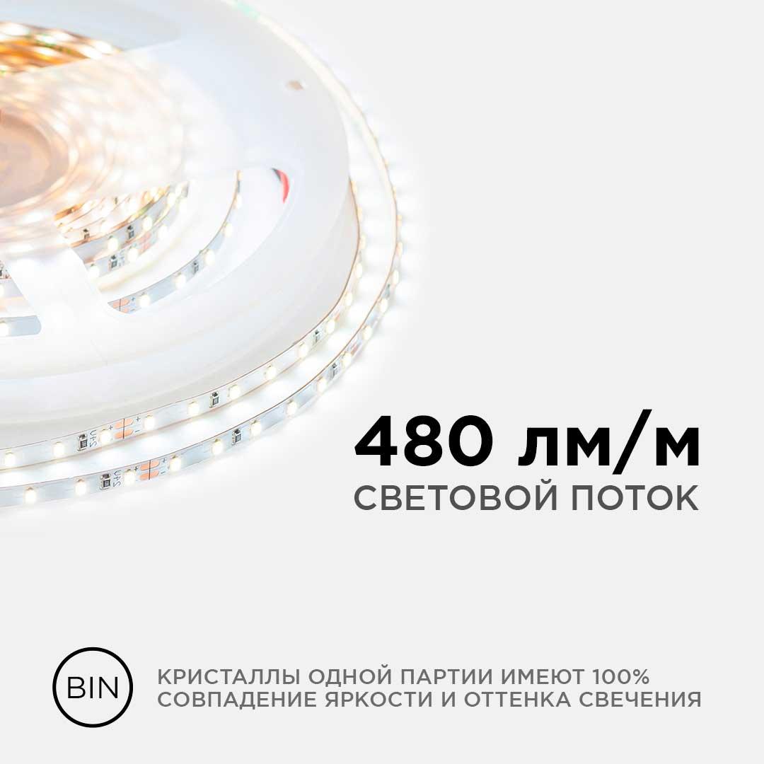 Светодиодная лента 24В, 5,4Вт/м, smd2216, 120д/м, IP20, 480Лм/м, ширина   подложки 4мм, 5м, д/б, 400 - Фото 9