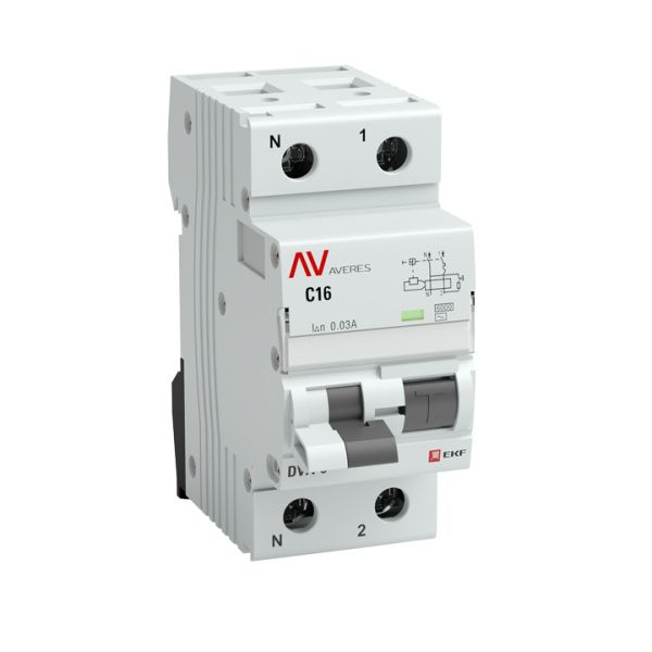 DVA-6 1P+N 1А (B) 30мА (AC) 6кА EKF AVERES