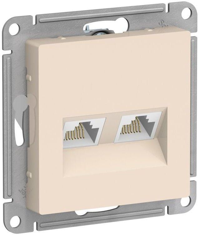 Розетка компьютерная 2-м AtlasDesign RJ45 кат.5E механизм беж. SE ATN000285