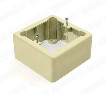 Коробка установочная 1-местная 85х85х42 СЛ.КОСТЬ (44шт)