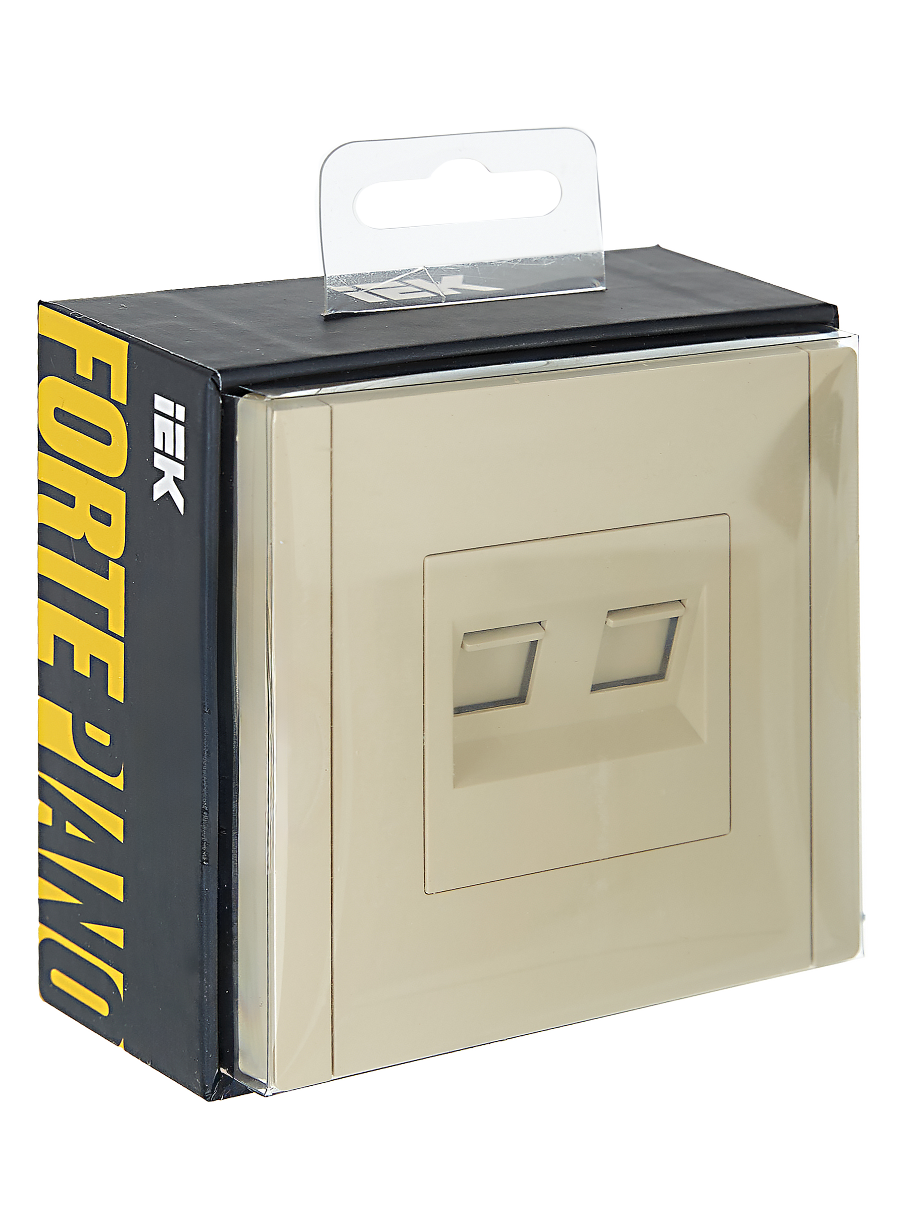 FORTE&PIANO Розетка двойная RJ11+RJ45 кат.5E FP435 ваниль IEK - Фото 2