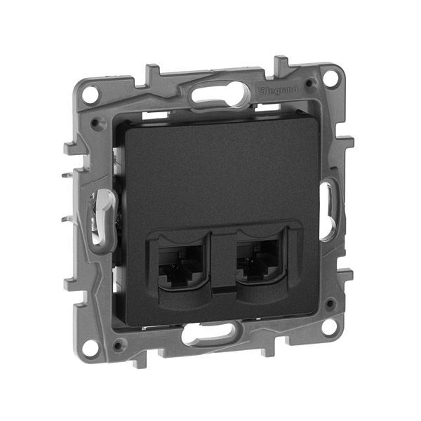 Etika - Розетка 2хRJ-45 UTP CAT5E (антрацит)