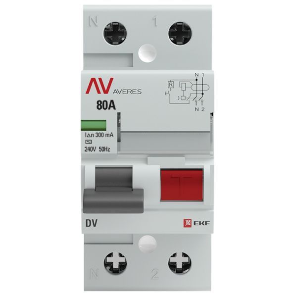 DV 2P 80А/300мА (AC) EKF AVERES