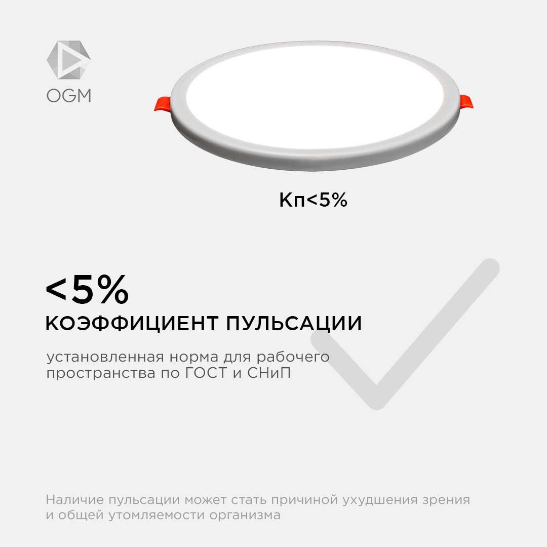 Панель светодиодная встраиваемая круглая 8Вт, 750Лм, Ø115х20мм,4500К, Apeyron - Фото 28