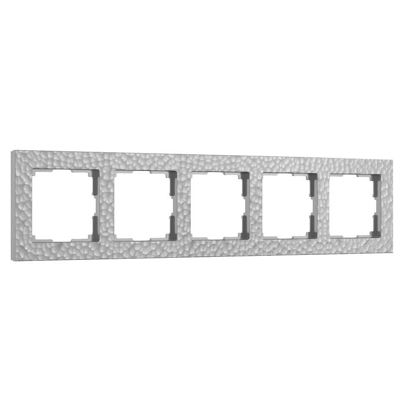 Рамка на 5 постов Hammer (серебряный) Werkel