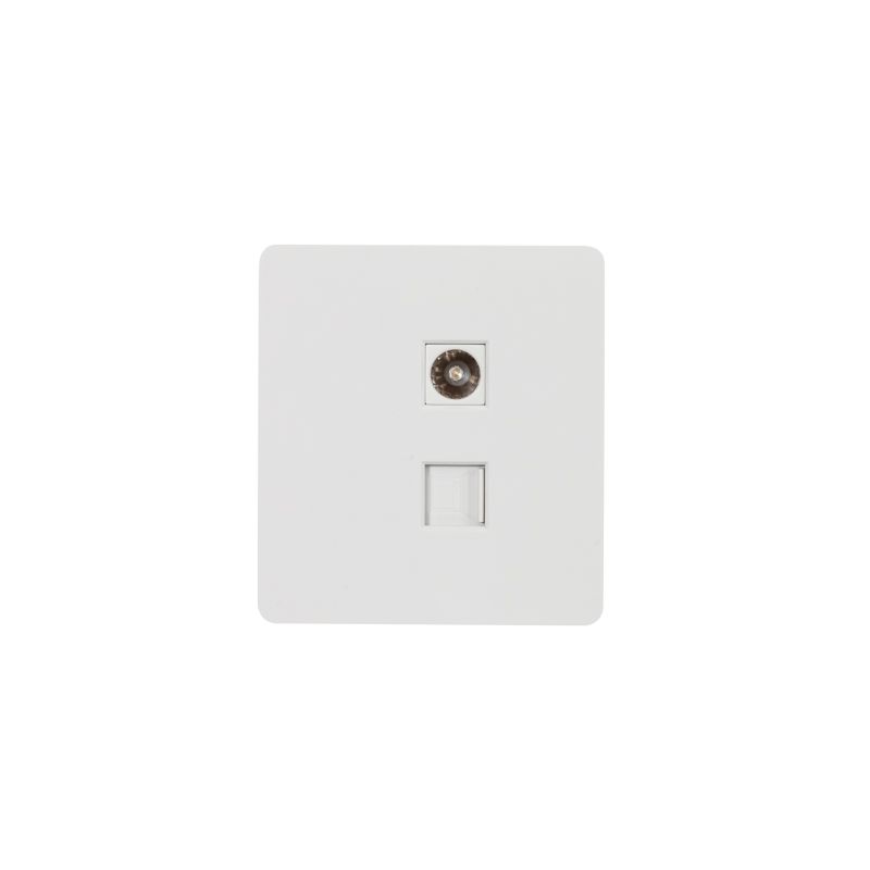 Розетка ROUND компьютерная RJ45 кат6 + TV с/у перламутр KRANZ