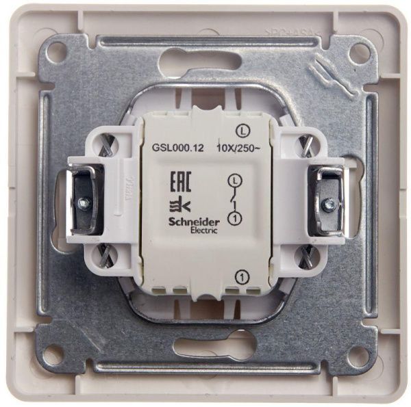Выключатель 1-кл. СП Glossa 10А IP20 (сх. 1) 10AX в сборе молочн. SE GSL000912