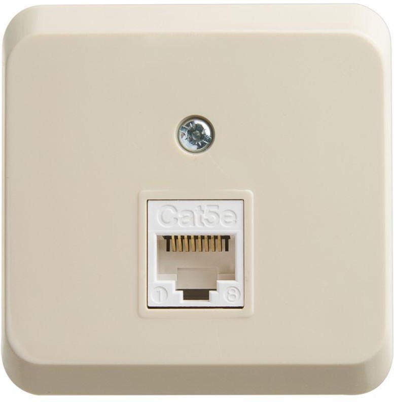 Розетка компьютерная ОП Этюд RJ45 кат.5E крем. SE KOMA-001K