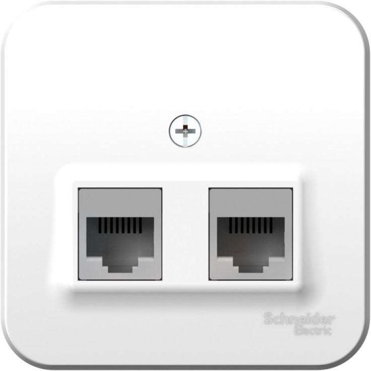 Розетка компьютерная 2-м ОП Blanca RJ45 кат.5E с изолир. пластиной бел. SE BLNIA045451 - Фото 3