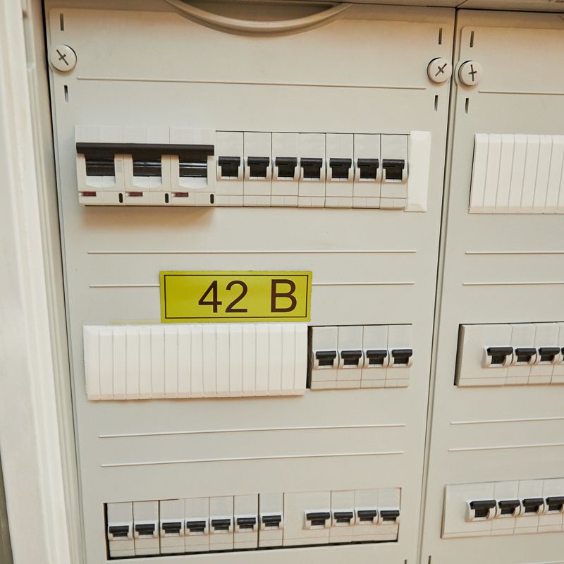 Наклейка знак электробезопасности «42 В» 35х100 мм REXANT (7 шт на листе) - Фото 2